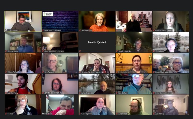 screenshot of wetland trivia virtual meeting